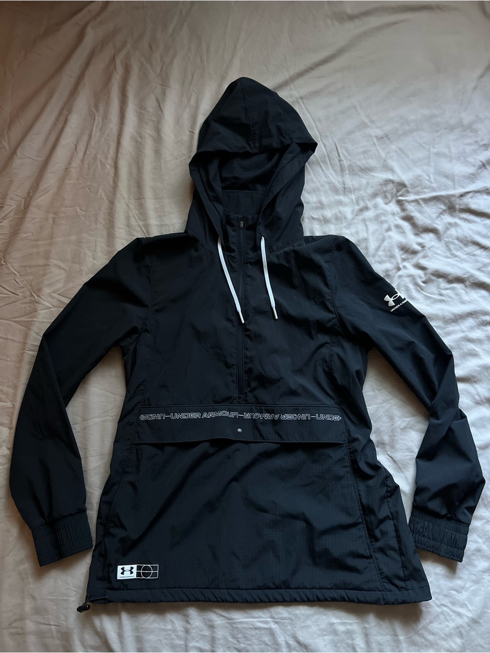 Under Armour Black Hooded Anorak Pullover Jacket
